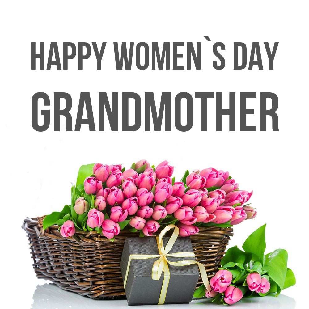 Greetings card с именем, grandmother happy women`s day цветы Greetings with text for free download 